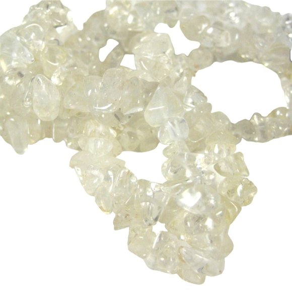 Clear Quartz Stone Chip Necklace 32 Inch Strand Fashion Jewelry - Picture 1 of 10